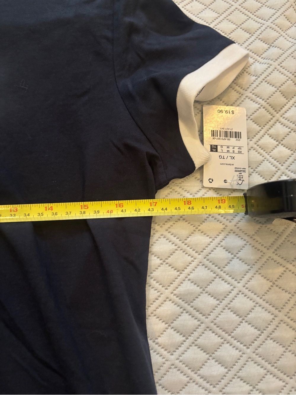 NWT Ardene Brooklyn New York Contrast Ringer Tee - Navy & White - Picture 6 of 7